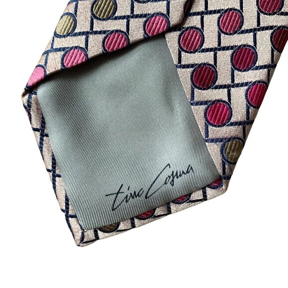 Tino Cosma Pink Geometric Tie Made in Italy - Picture 7 of 8